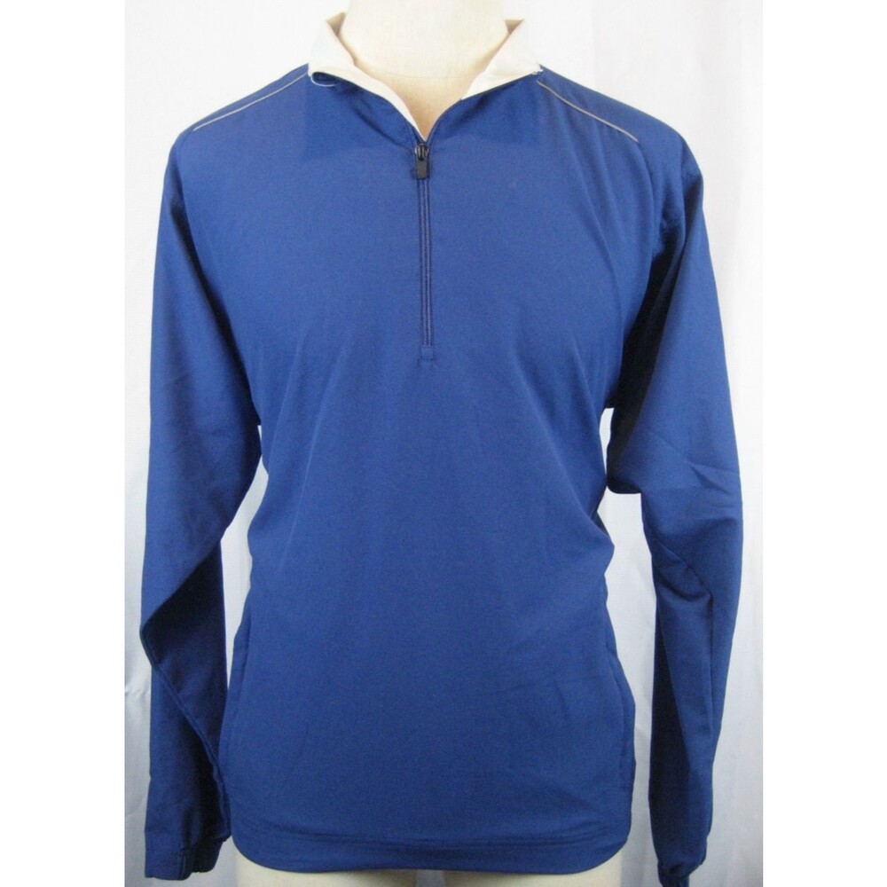 Mens Page & Tuttle Free Swing Blue 1/2 Zip Windbreaker Pullover Jacket sz Lg